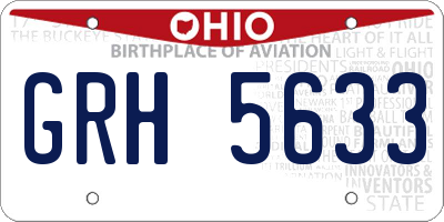 OH license plate GRH5633