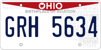 OH license plate GRH5634