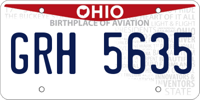 OH license plate GRH5635