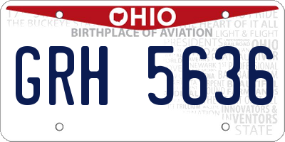 OH license plate GRH5636