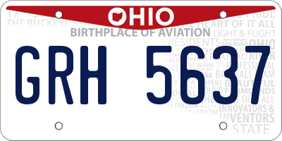 OH license plate GRH5637