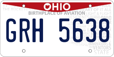 OH license plate GRH5638