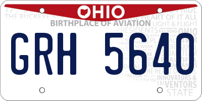 OH license plate GRH5640