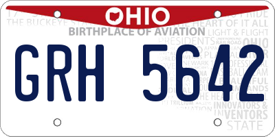 OH license plate GRH5642