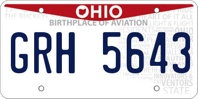 OH license plate GRH5643