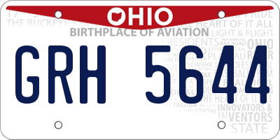 OH license plate GRH5644