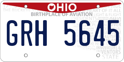 OH license plate GRH5645