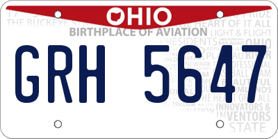 OH license plate GRH5647