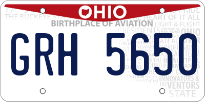 OH license plate GRH5650