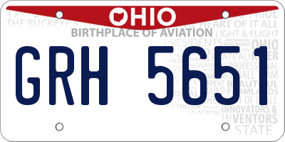 OH license plate GRH5651