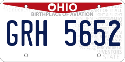 OH license plate GRH5652