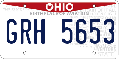 OH license plate GRH5653