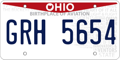 OH license plate GRH5654