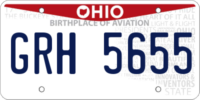 OH license plate GRH5655