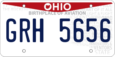 OH license plate GRH5656