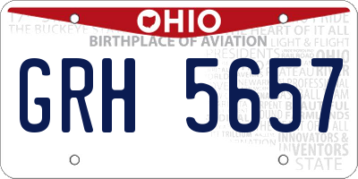 OH license plate GRH5657