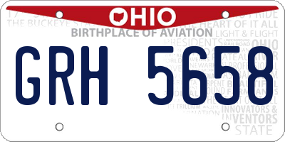 OH license plate GRH5658