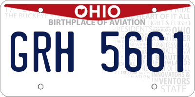 OH license plate GRH5661