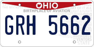 OH license plate GRH5662