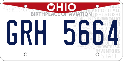 OH license plate GRH5664