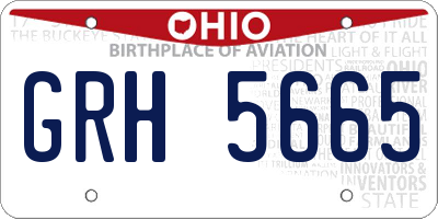 OH license plate GRH5665