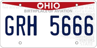 OH license plate GRH5666