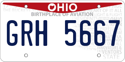 OH license plate GRH5667