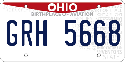 OH license plate GRH5668