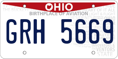 OH license plate GRH5669