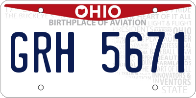 OH license plate GRH5671