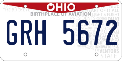 OH license plate GRH5672