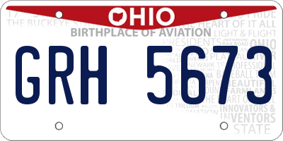 OH license plate GRH5673