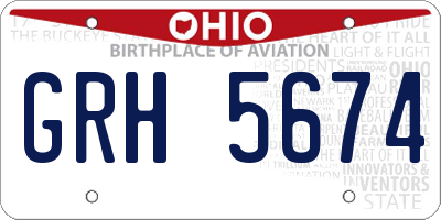 OH license plate GRH5674