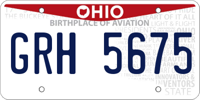 OH license plate GRH5675