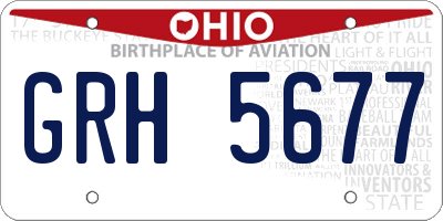 OH license plate GRH5677