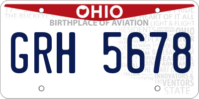 OH license plate GRH5678