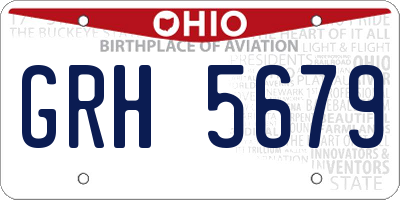 OH license plate GRH5679