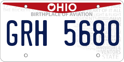 OH license plate GRH5680