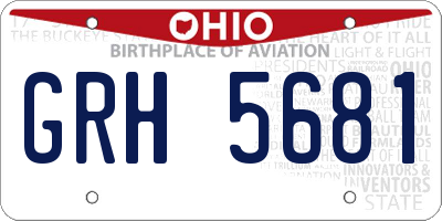 OH license plate GRH5681