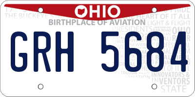 OH license plate GRH5684