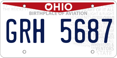 OH license plate GRH5687