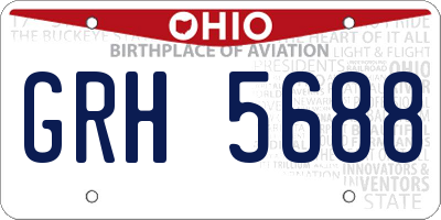 OH license plate GRH5688