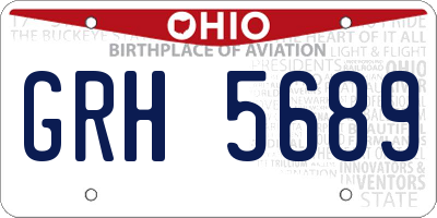 OH license plate GRH5689