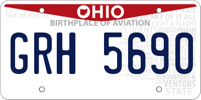 OH license plate GRH5690