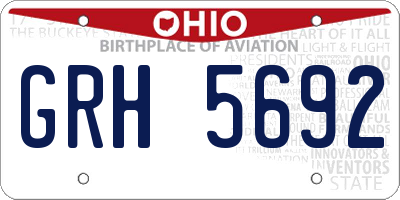 OH license plate GRH5692