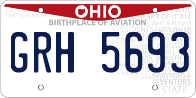 OH license plate GRH5693