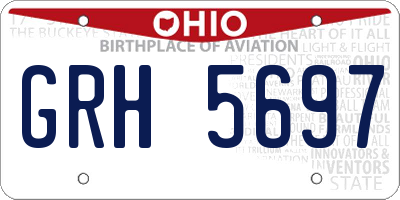 OH license plate GRH5697