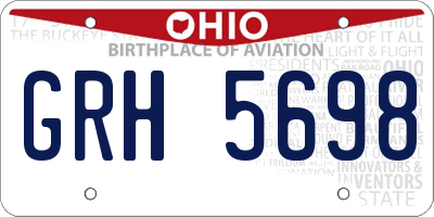 OH license plate GRH5698