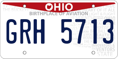 OH license plate GRH5713
