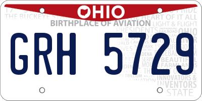OH license plate GRH5729